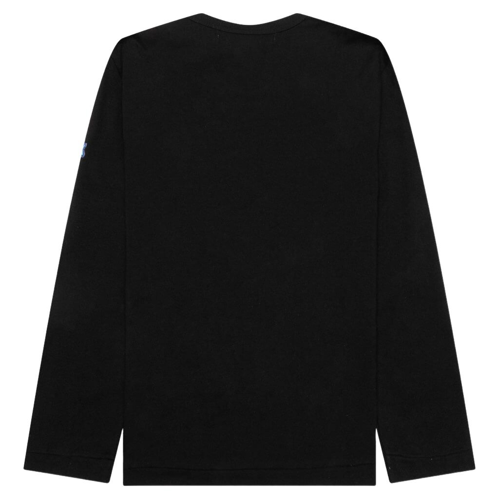 COMME des GARCONS PLAY SS25 x Invader Double Pixel Heart Long Sleeve T-Shirt 'Black' AZ-T330-051-1