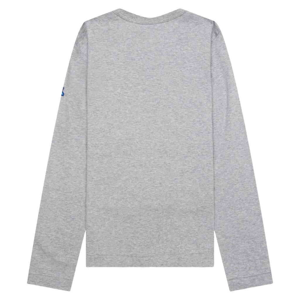 (WMNS) COMME des GARCONS PLAY SS25 x Invader Double Pixel Heart Long Sleeve T-Shirt 'Gray' AZ-T329-051-2