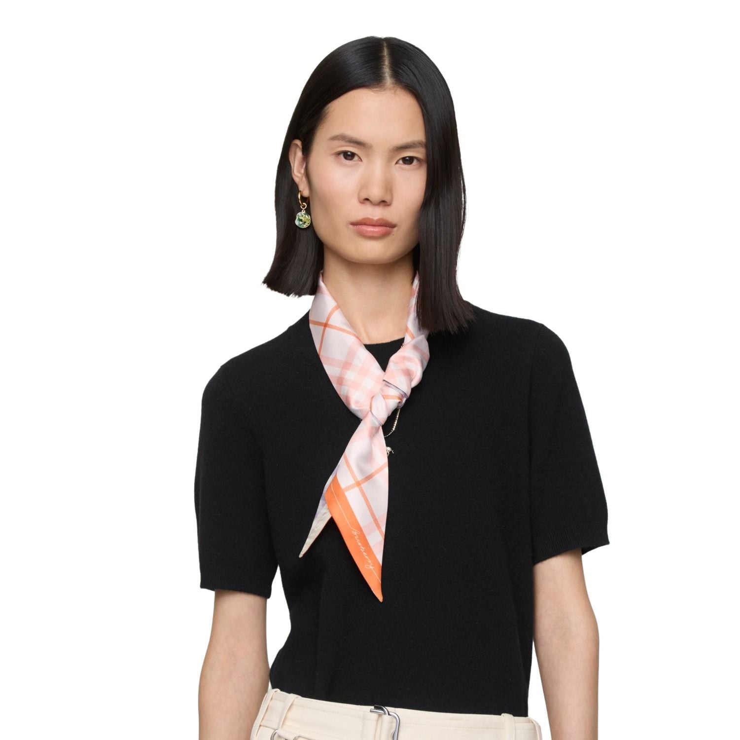 (WMNS) Burberry 25 Checked Silk Scarf 'Blush Pink' 81103641