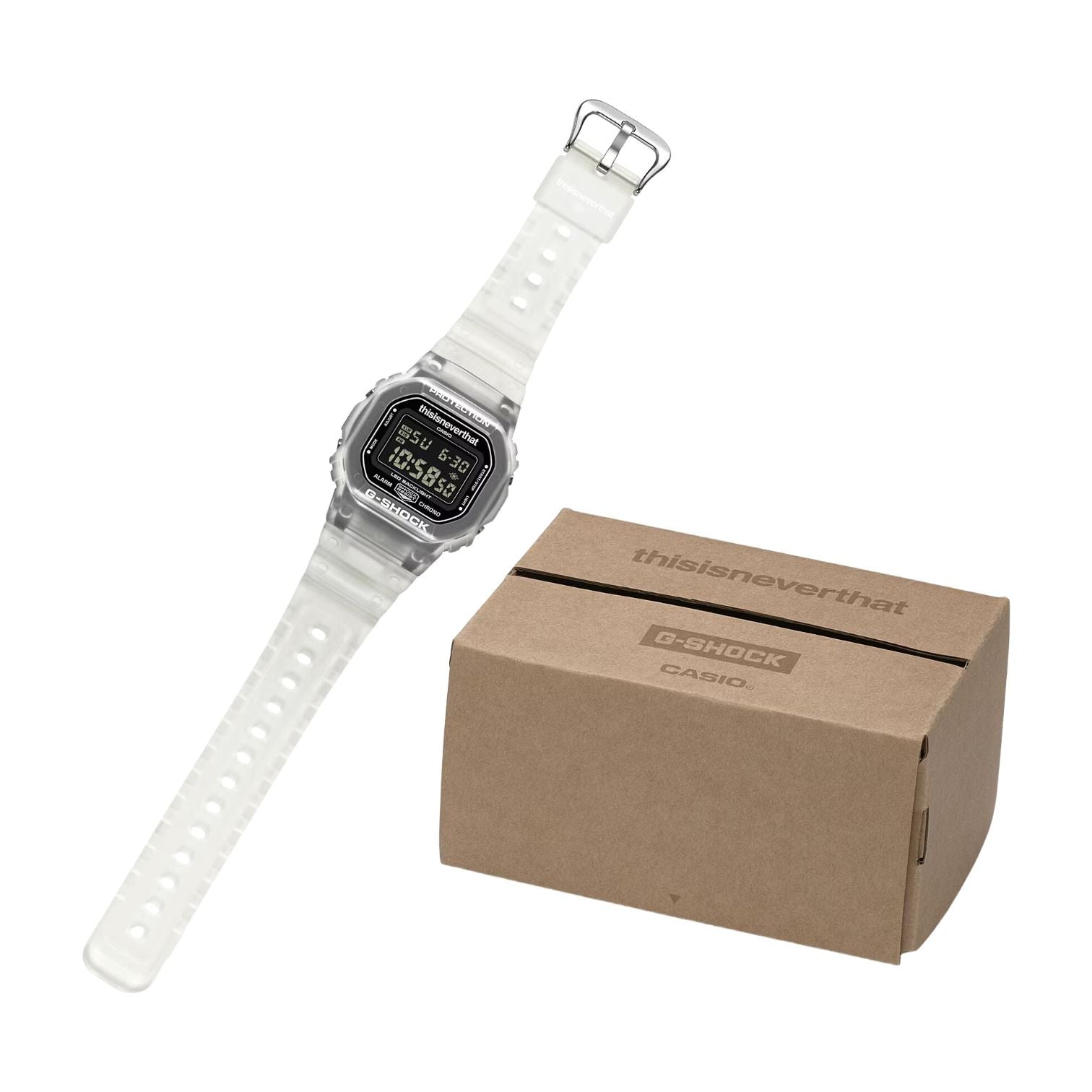 CASIO x thisisneverthat G-Shock Digital 5600 Series 'Silver White' DW-5600TNT-7