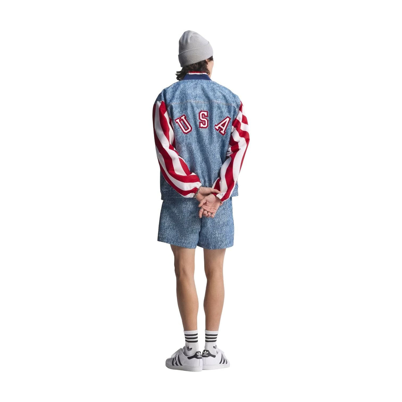 adidas Denim Graphic Track Top 'White Dark Blue' KB2712