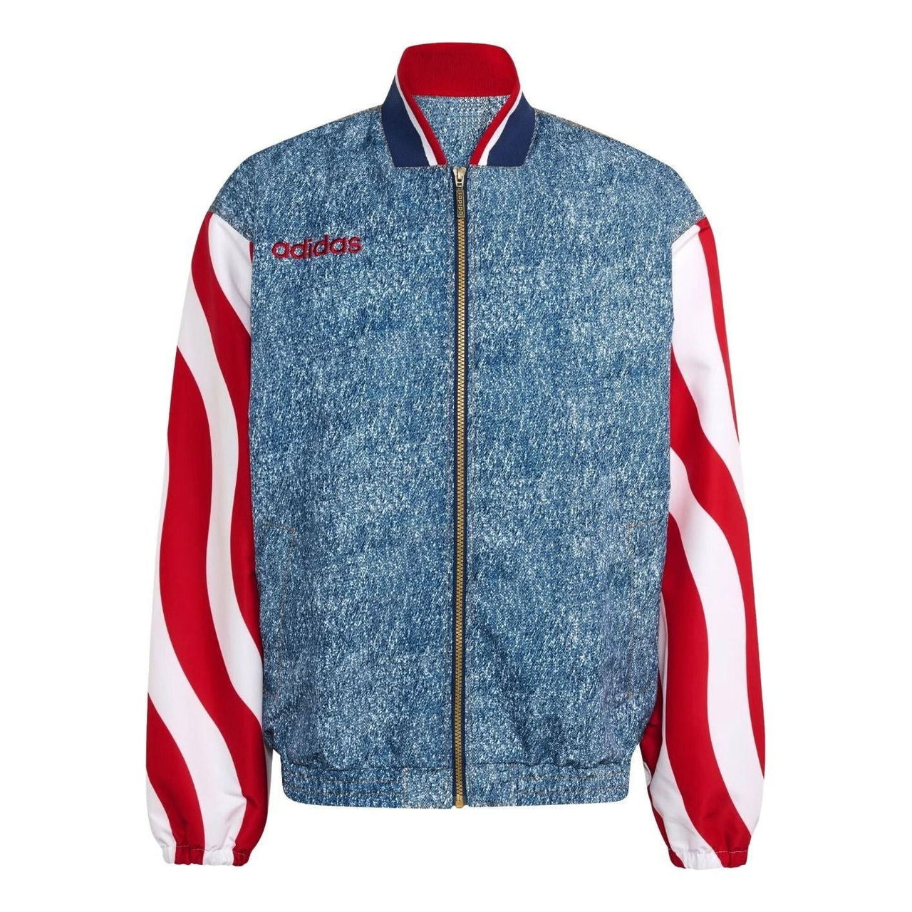 adidas Denim Graphic Track Top 'White Dark Blue' KB2712