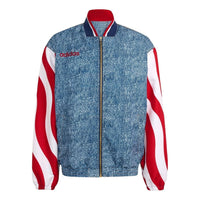 adidas Denim Graphic Track Top 'White Dark Blue' KB2712