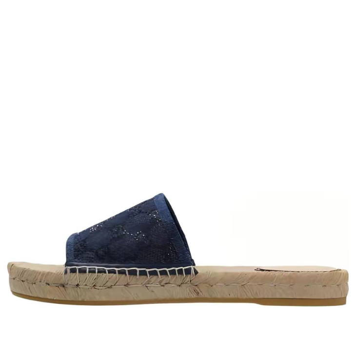 Gucci Slide Sandal 'Navy Blue Monogrammed' 772146-FACUT-4003