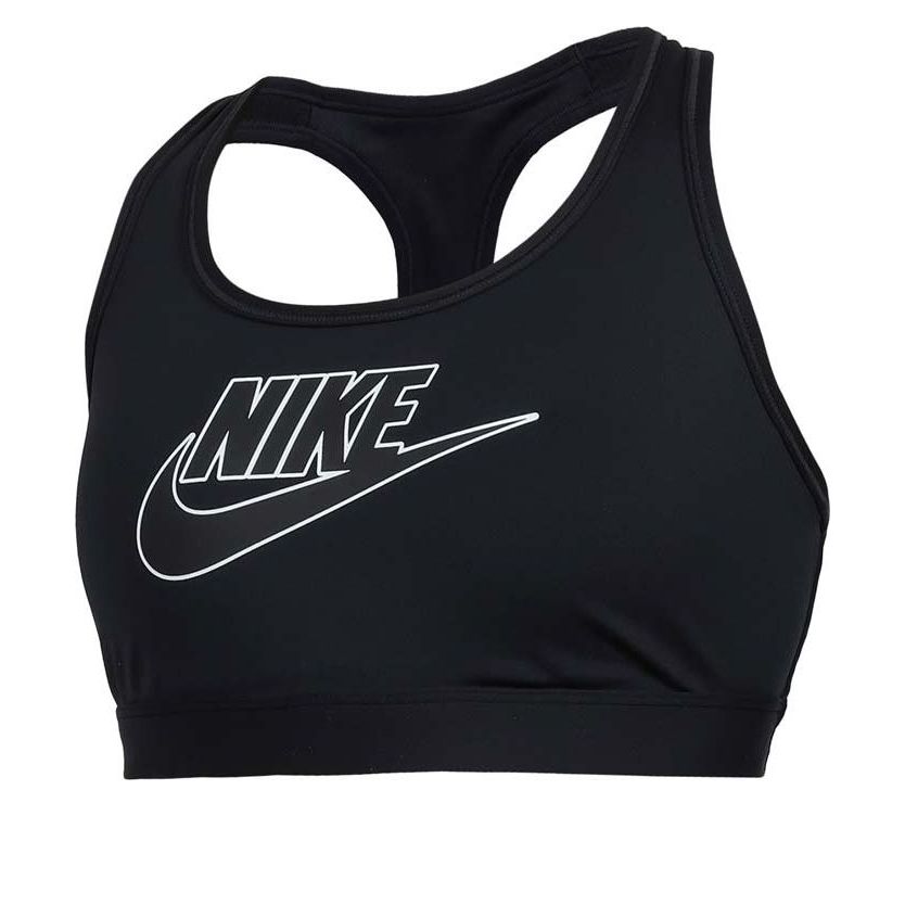 (WMNS) Nike Swoosh Medium-Support Sports Bra 'Black White' FB4081-010