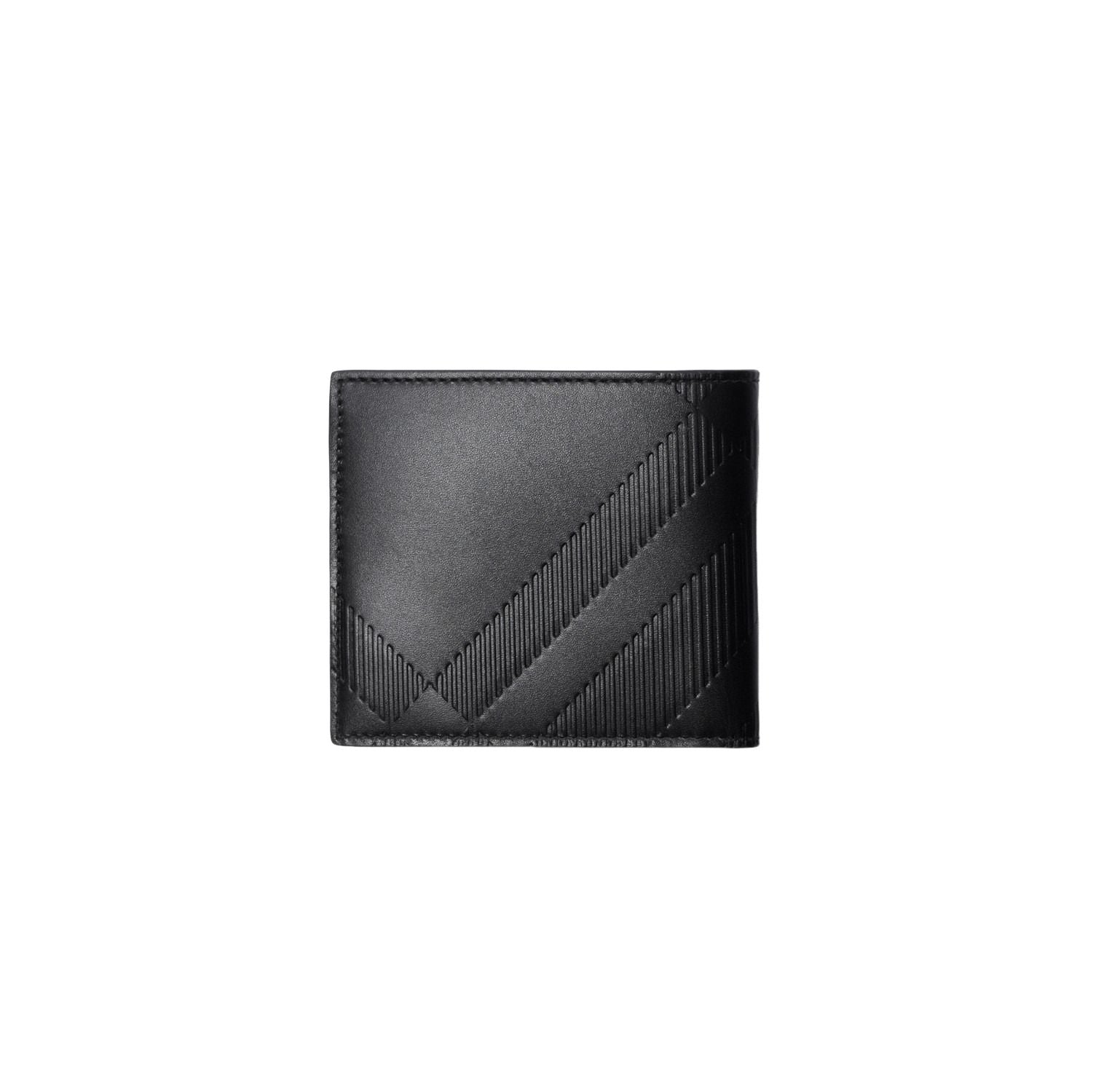 Burberry 26 Embossed Check Bifold Wallet 'Black' 81039891