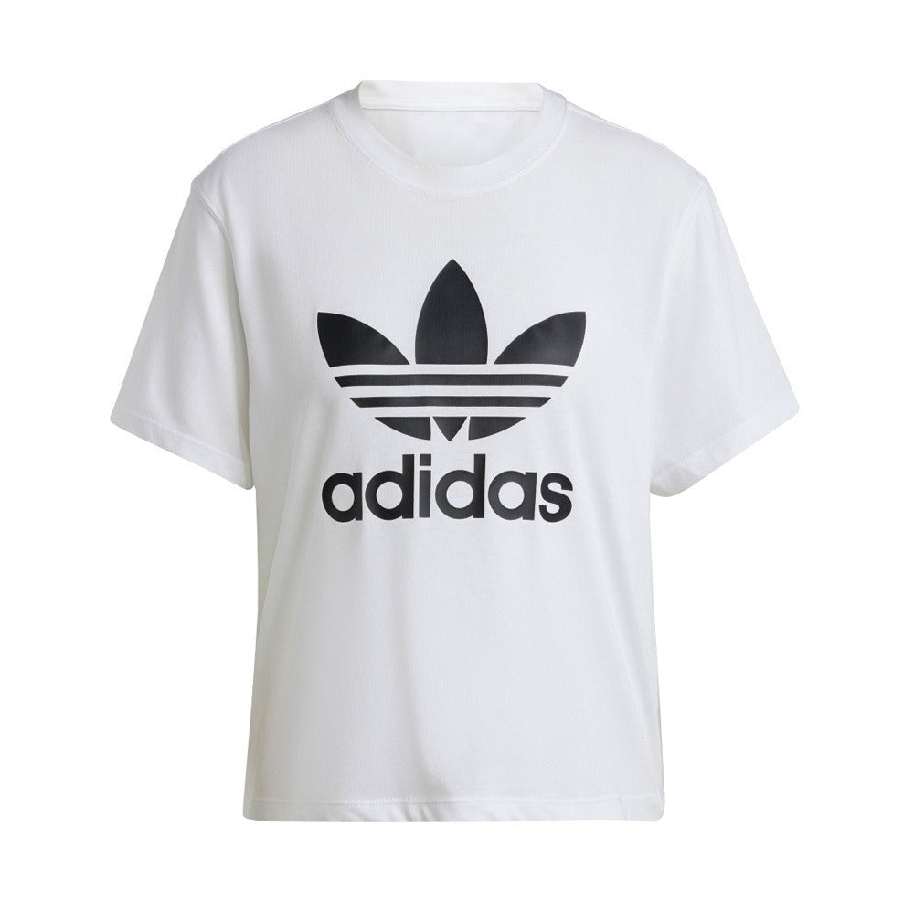 (WMNS) adidas Adicolor Trefoil Boxy T-Shirt 'White Black' IN8441