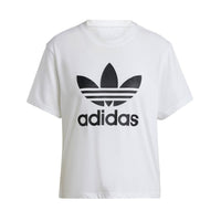 (WMNS) adidas Adicolor Trefoil Boxy T-Shirt 'White Black' IN8441