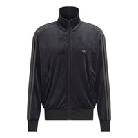 adidas Firebird Velour Track Jacket Asia Sizing 'Black' KQ5474