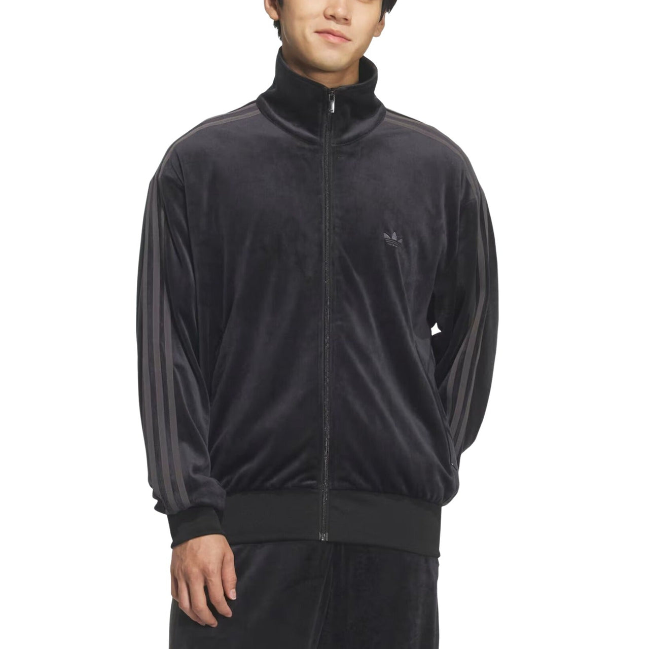 adidas Firebird Velour Track Jacket Asia Sizing 'Black' KQ5474