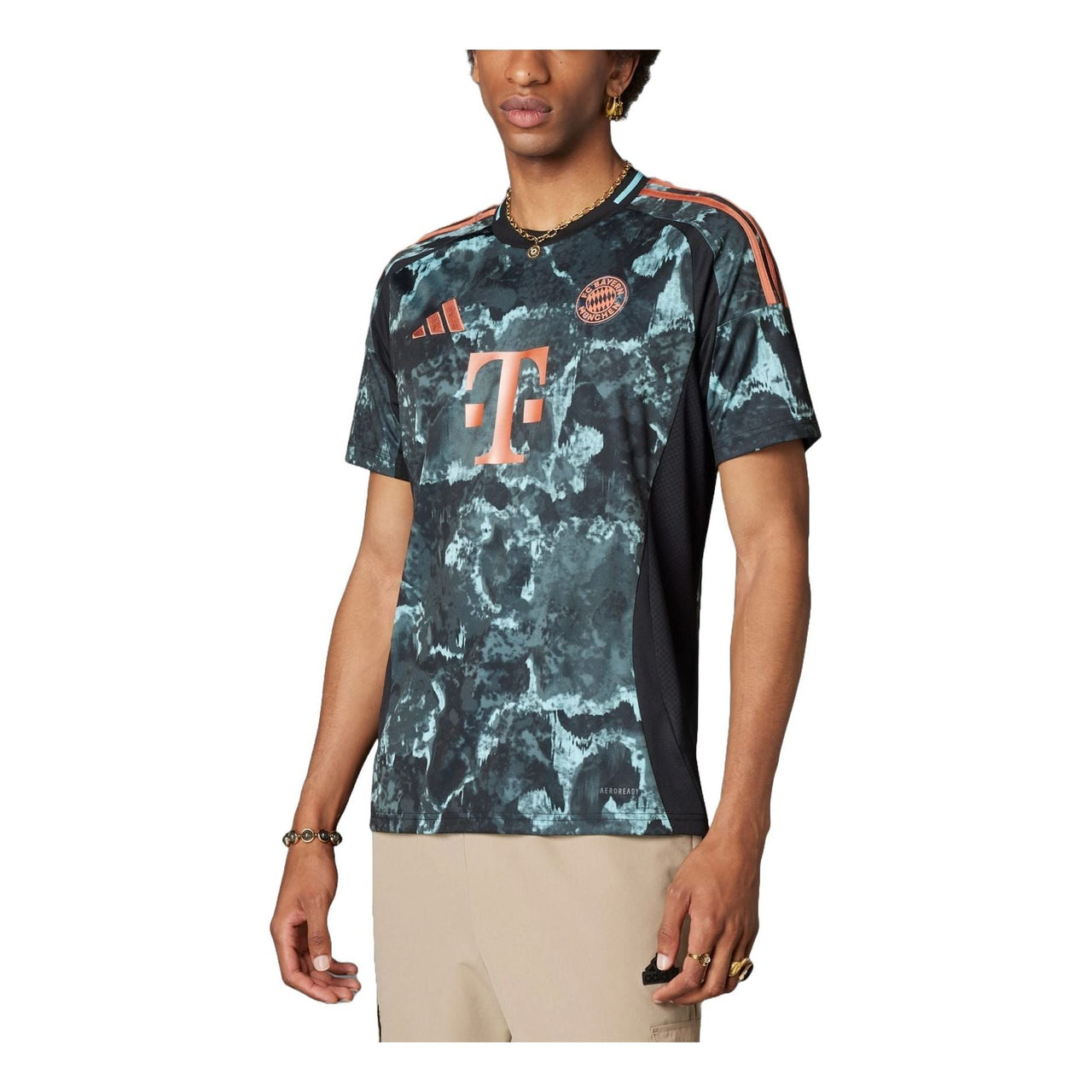 adidas FC Bayern 24/25 Away Football Jersey Asia Sizing 'Black Teal' IZ3130