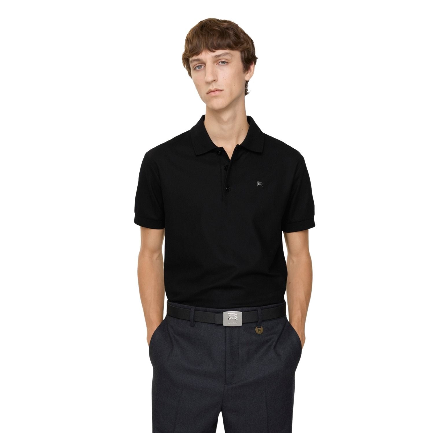 Burberry 25 Metal EKD Cotton Polo Shirt 'Black' 81161831