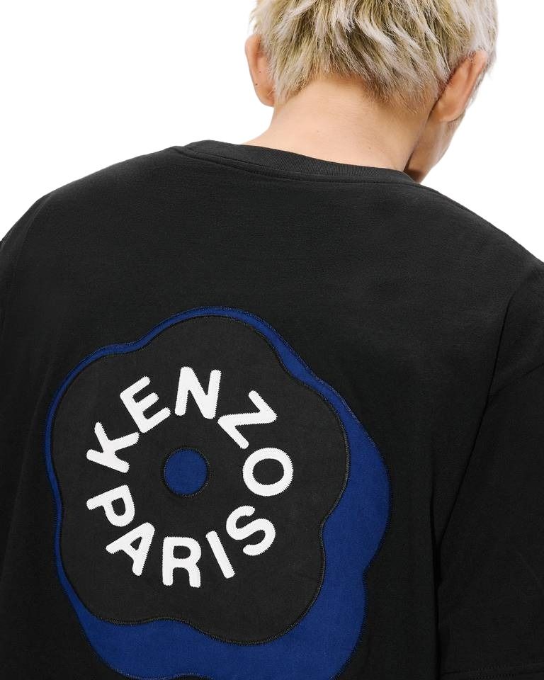 KENZO Boke Flower 2.0 Embroidered Oversized T-shirt in Cotton 'Black' FG55TS4024SG.99J