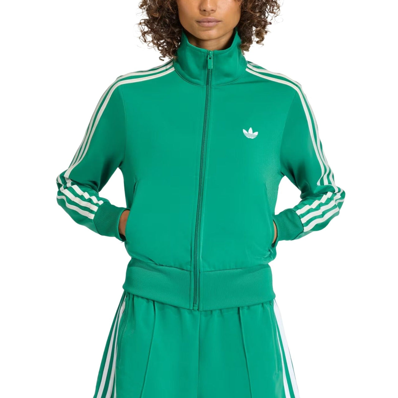 (WMNS) adidas Firebird Classic Track Top 'Bold Green White' KD1333
