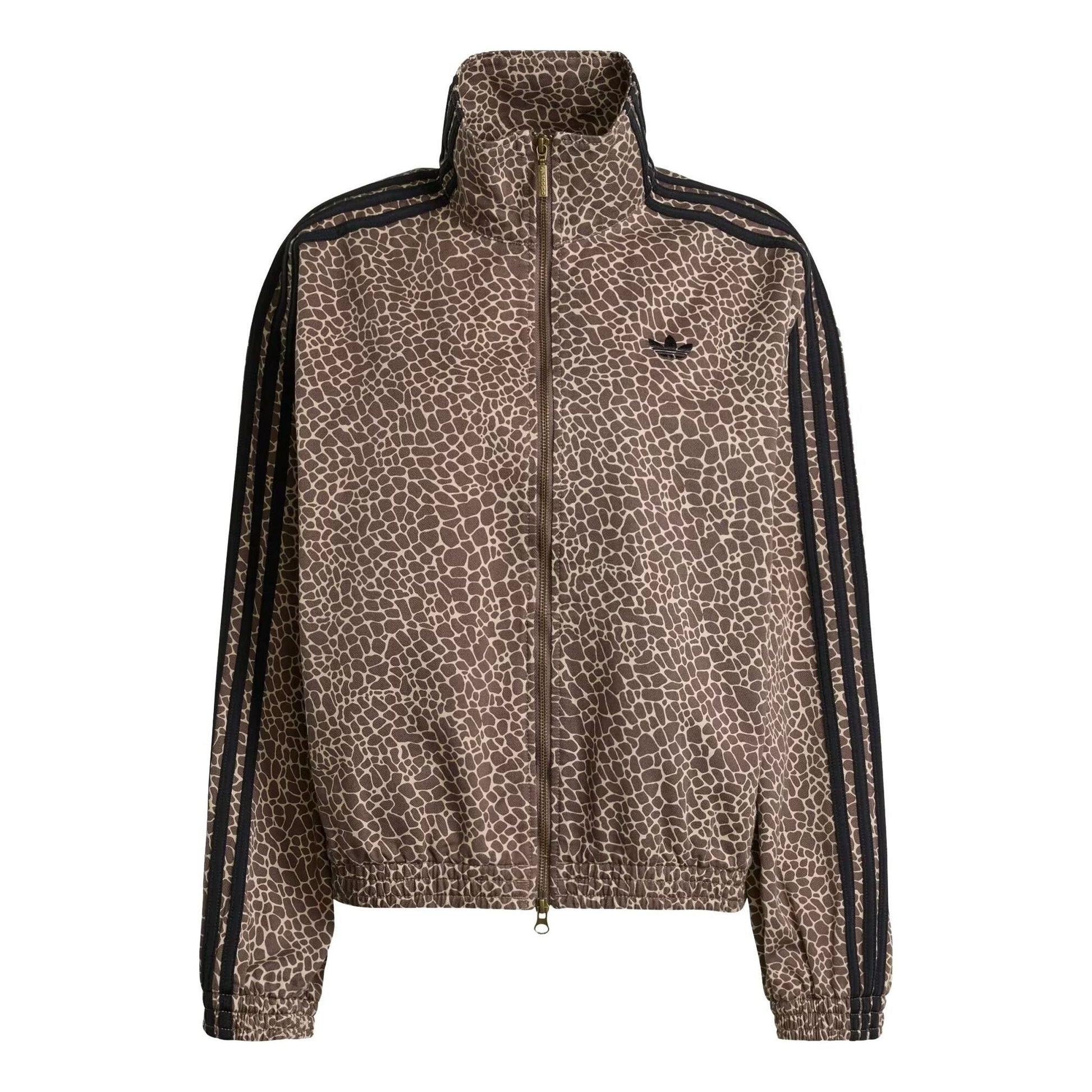 (WMNS) adidas Firebird Oversized Aop Denim Jacket 'Earth Strata Stone Khaki' KD2815