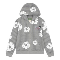 Denim Tears Pinstripe Wreath Zip Hoodie 'Grey' FW25TZH11262027