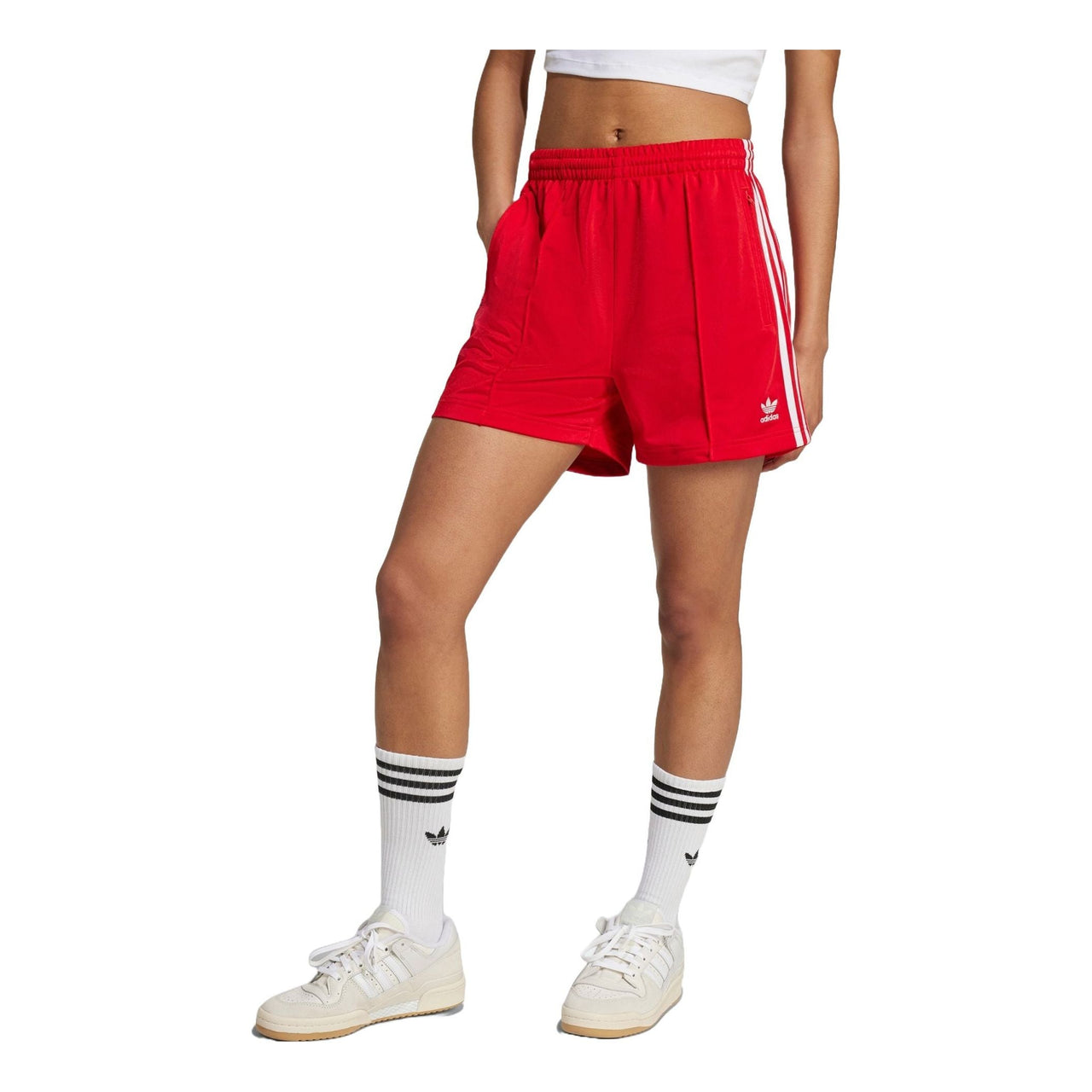 (WMNS) adidas Firebird Shorts Asia Sizing 'Red White' IY7207