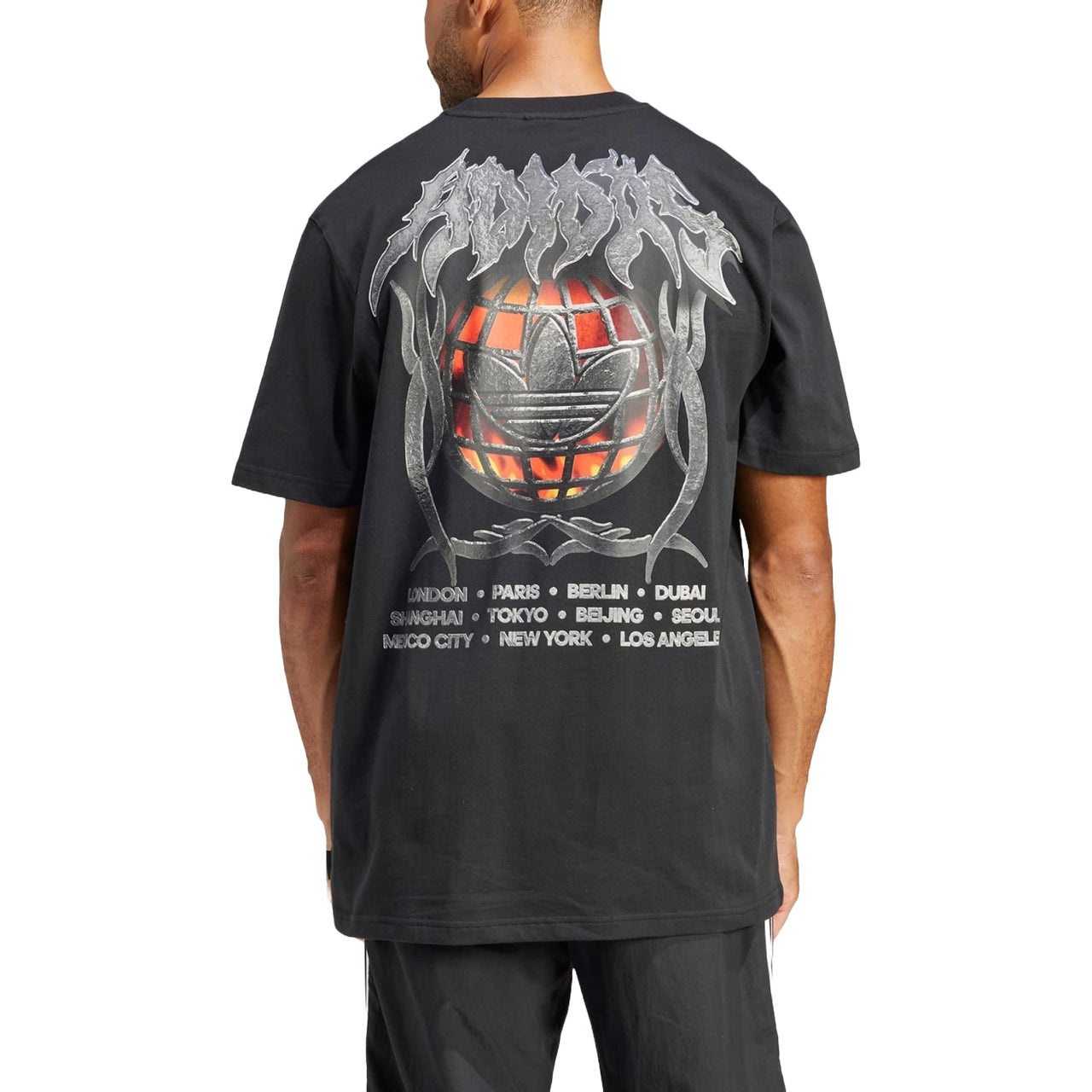 adidas Flames Concert T-Shirt Asia Sizing 'Black' IS0204