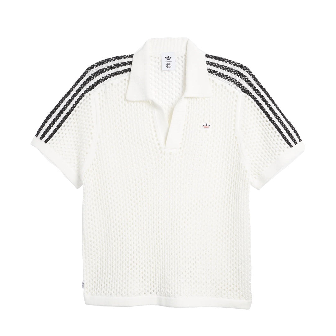 adidas x CLOT FW24 Crochet Polo Shirt Asia Sizing 'Core White' JE9594