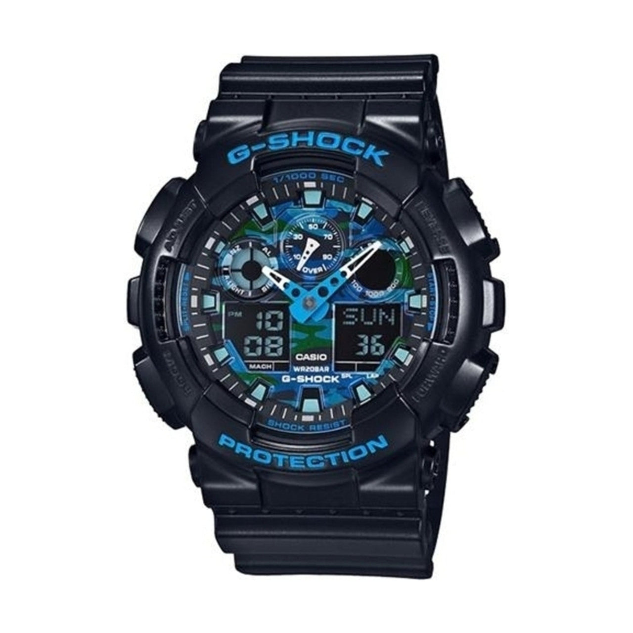 CASIO G-Shock Analog-Digital 'Black Blue' GA-100CB-1A+GA-100CF-8A