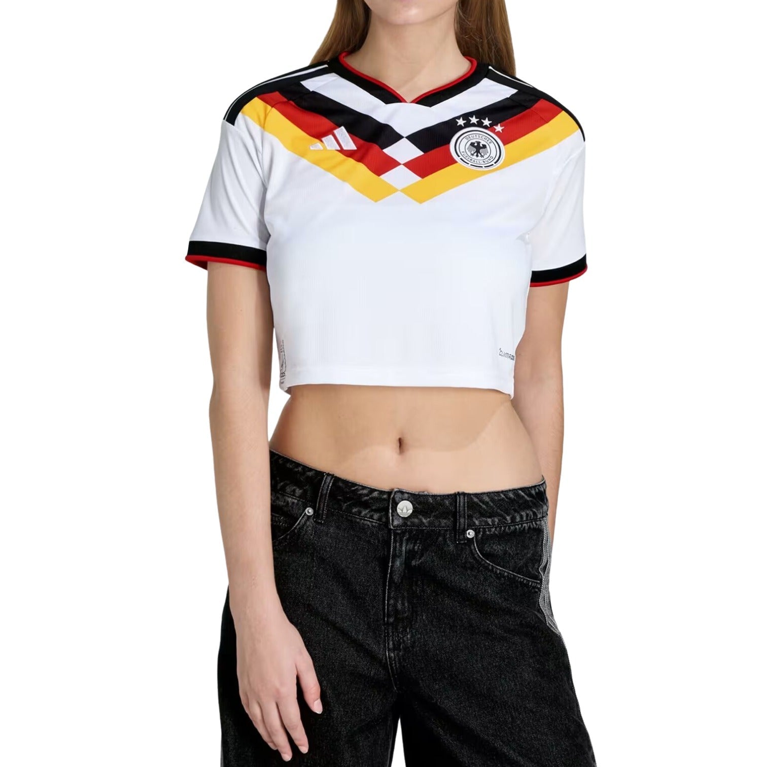(WMNS) adidas Germany 26 Home Cropped Jersey 'White' KE5854