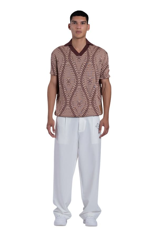 House of Cenmar Polo with Cenmar Artwork 'Brown' HOC-SS24R