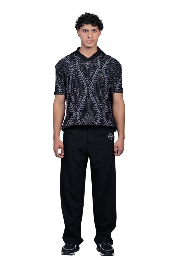 House of Cenmar Polo with Cenmar Artwork 'Black' HOC-SS2431R