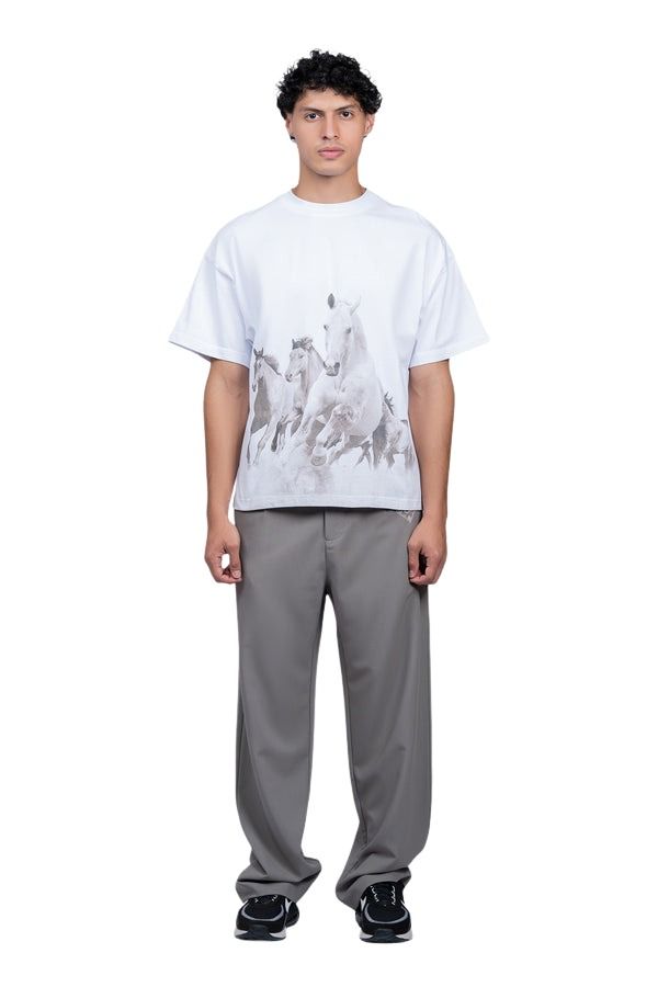 House of Cenmar T-Shirt with Cenmar Horse Artwork 'White' HOC-STF13