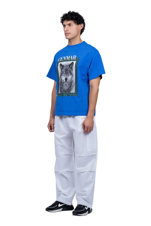 House of Cenmar T-Shirt with Cenmar Wolf Artwork 'Blue' HOC-STF10