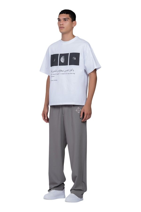 House of Cenmar T-Shirt with Cenmar Moon Artwork 'White' HOC-STF12
