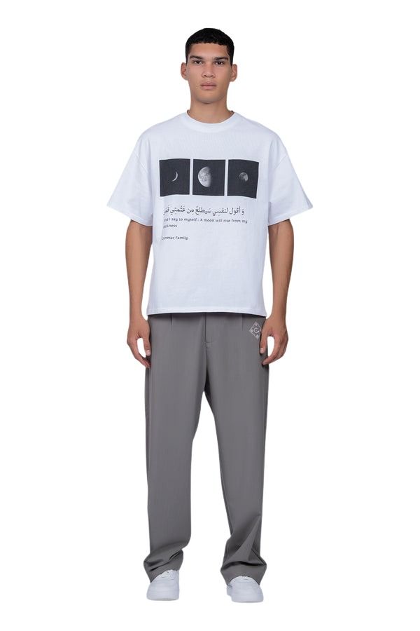 House of Cenmar T-Shirt with Cenmar Moon Artwork 'White' HOC-STF12