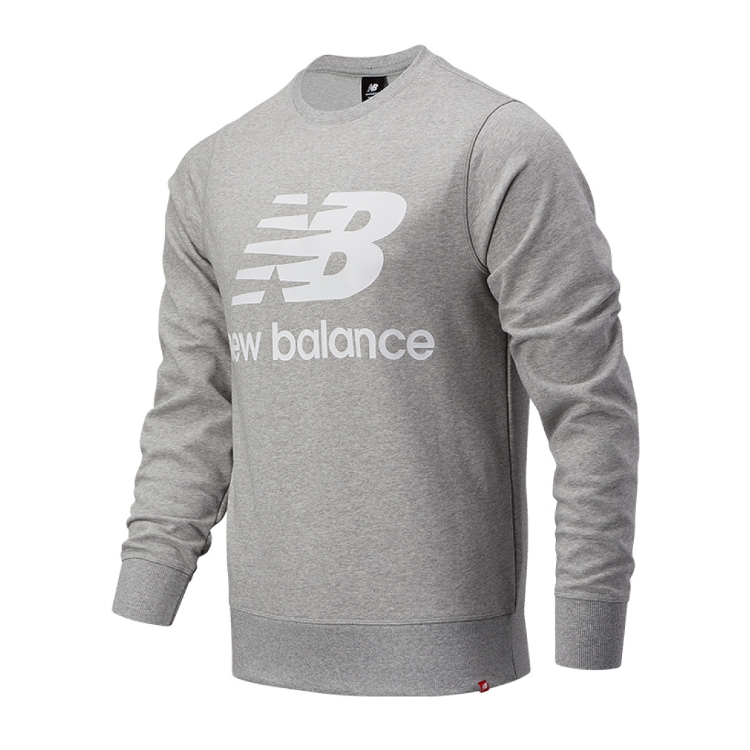 New Balance LOGO Crewneck Sweatshirt 'Grey' AMT03560AG