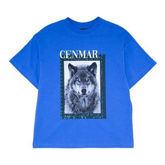 House of Cenmar T-Shirt with Cenmar Wolf Artwork 'Blue' HOC-STF10