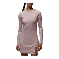 (WMNS) Air Jordan Long Sleeved Knitted Dress 'Fossil Lime White' HF9478-292
