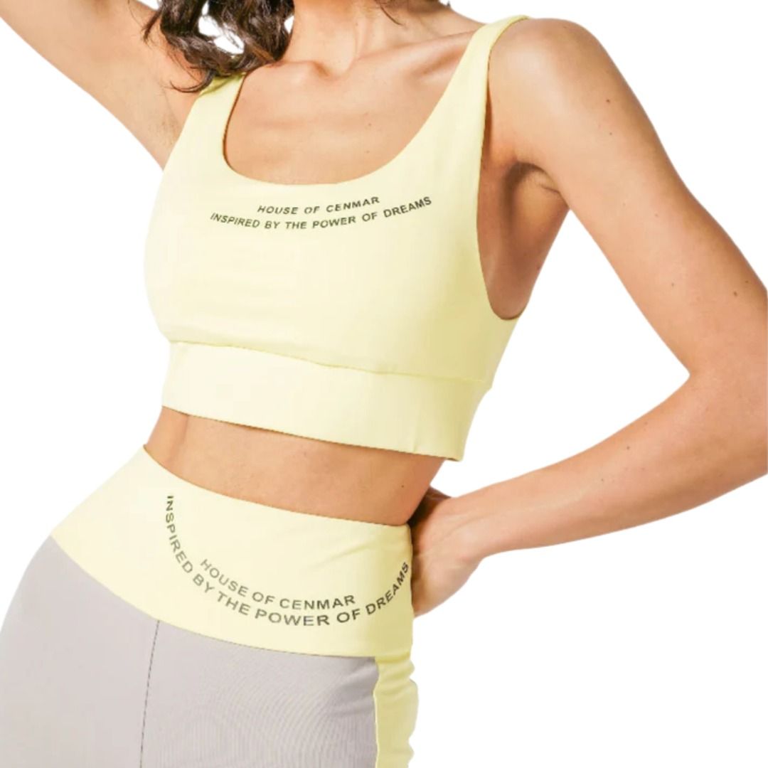 (WMNS) House of Cenmar Activewear Bra 'Yellow' HOC-PYD