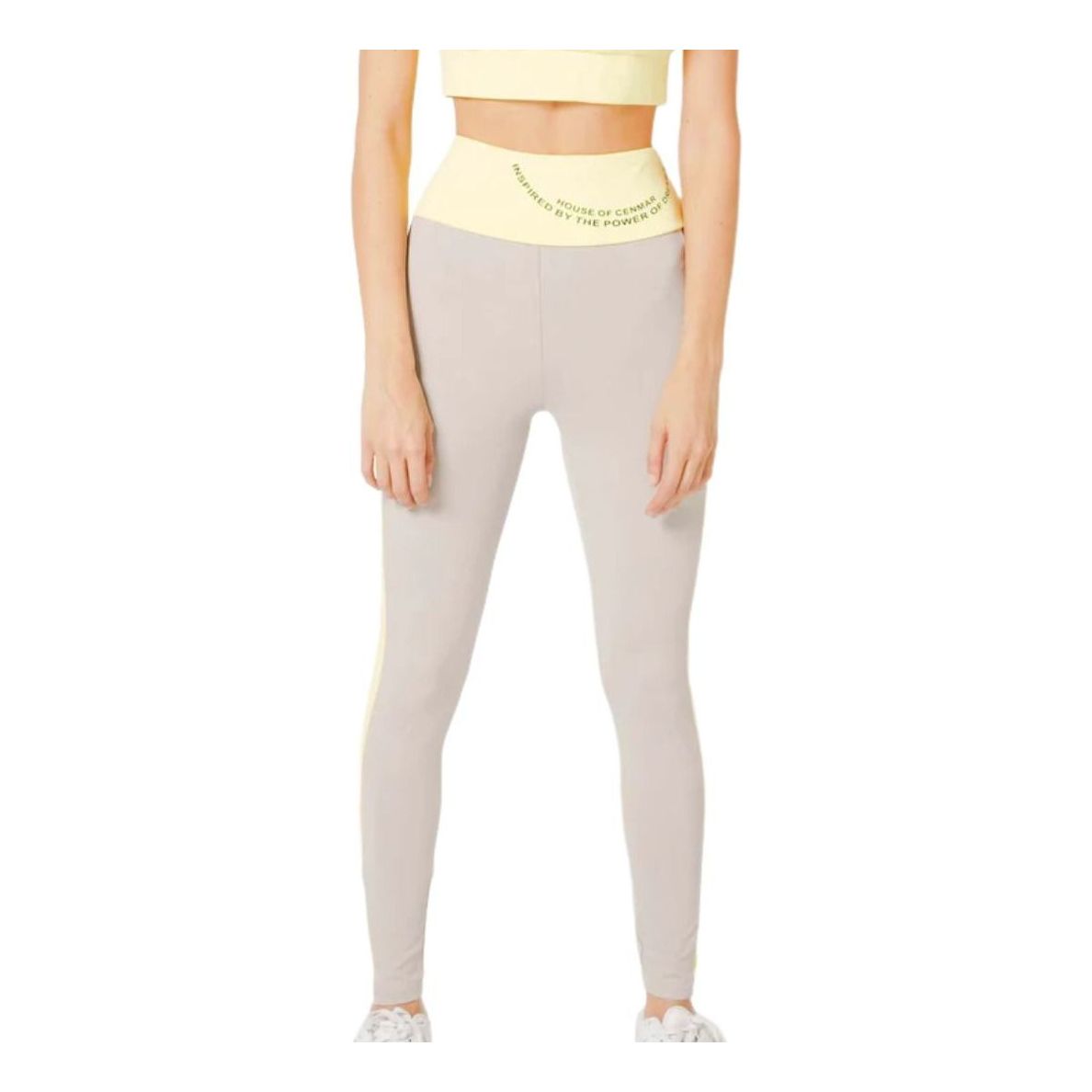 (WMNS) House of Cenmar Activewear Leggings 'Gray Yellow' HOC-PYG