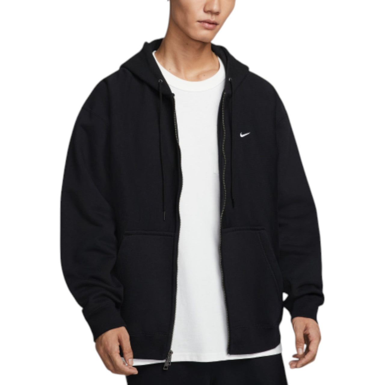 Nike Solo Swoosh Full-Zip Fleece Hoodie 'Black' HV1085-010