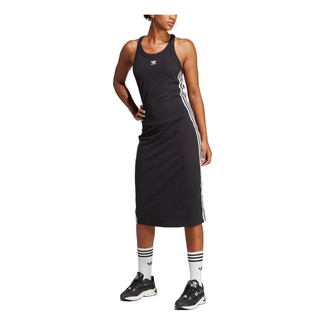 (WMNS) adidas Adicolor Classics 3-Stripes Long Tank Dress Asia Sizing 'Black' IC5503