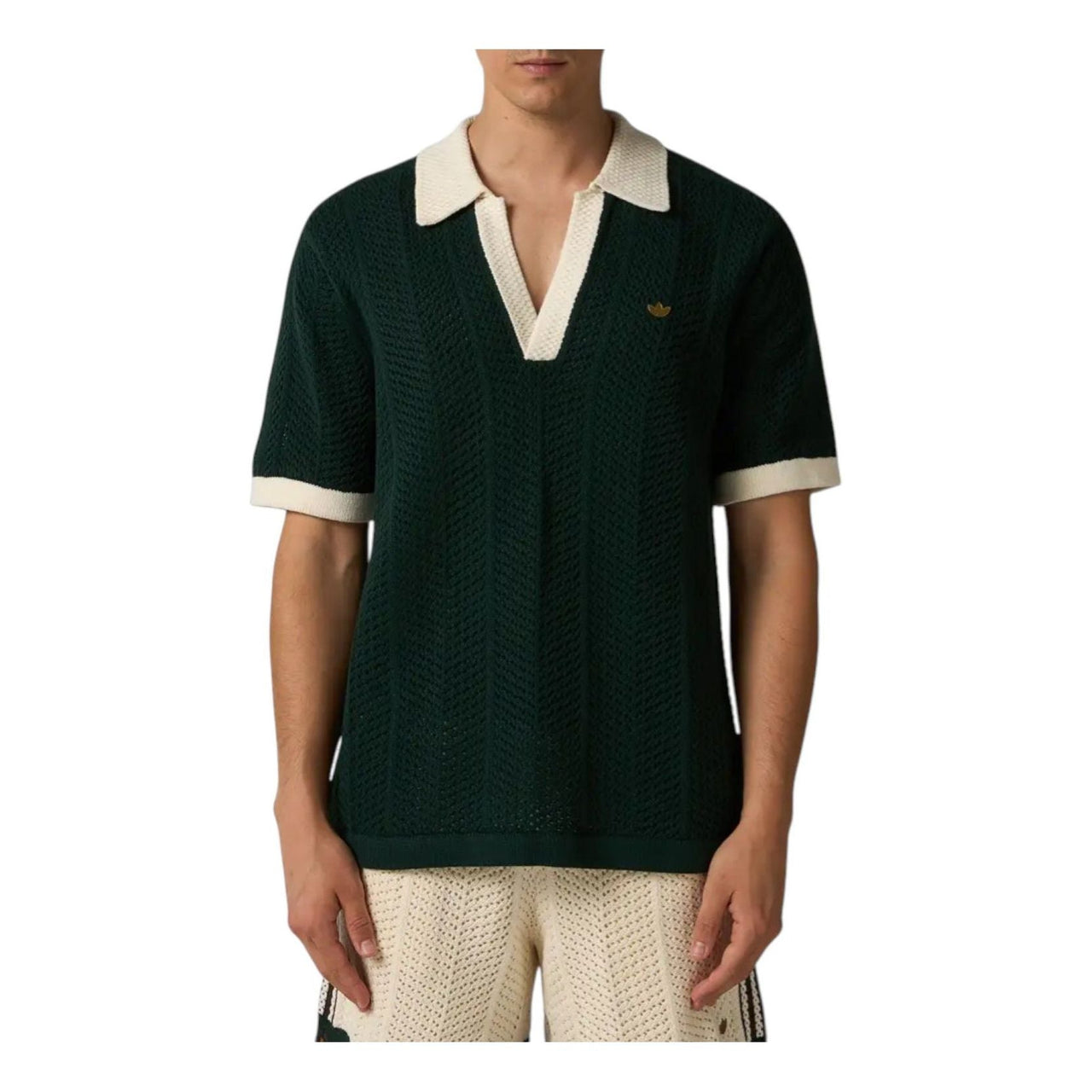 adidas x CLOT by Edison Chen Knit Polo Shirt 'Green Night' IK2942