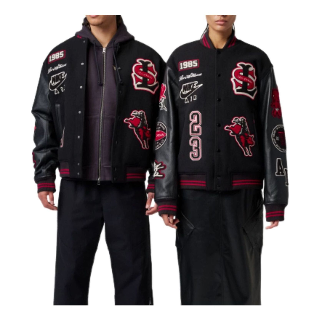 Air Jordan x Levi's Varsity Jacket Asia Sizing 'Black Gym Red' IM6739-010