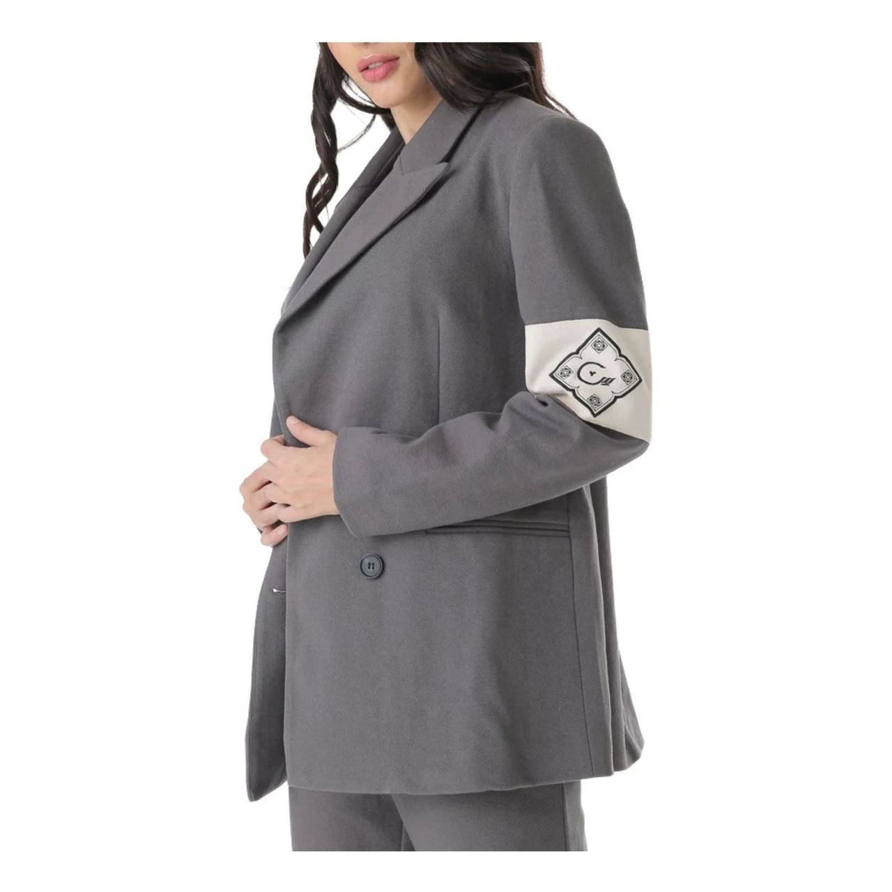 (WMNS) House of Cenmar Double Breasted Blazer Fully Lined Jacket 'Grey' HOC-B0C