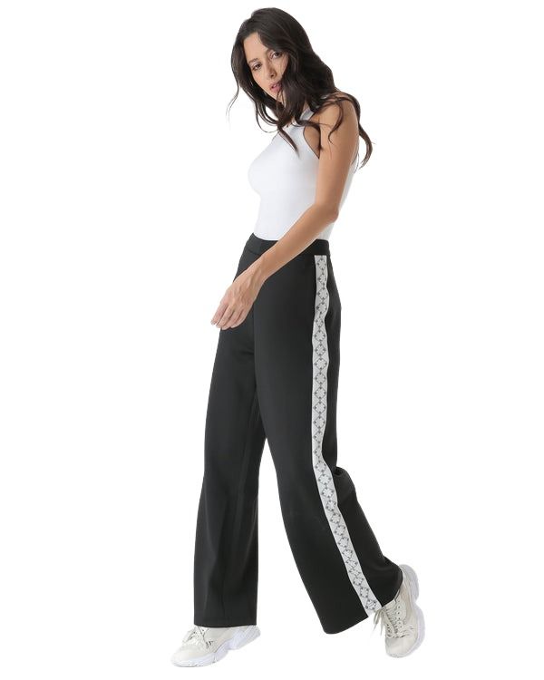 (WMNS) House of Cenmar High Waist Pattern Trousers 'Black' HOC-TR1
