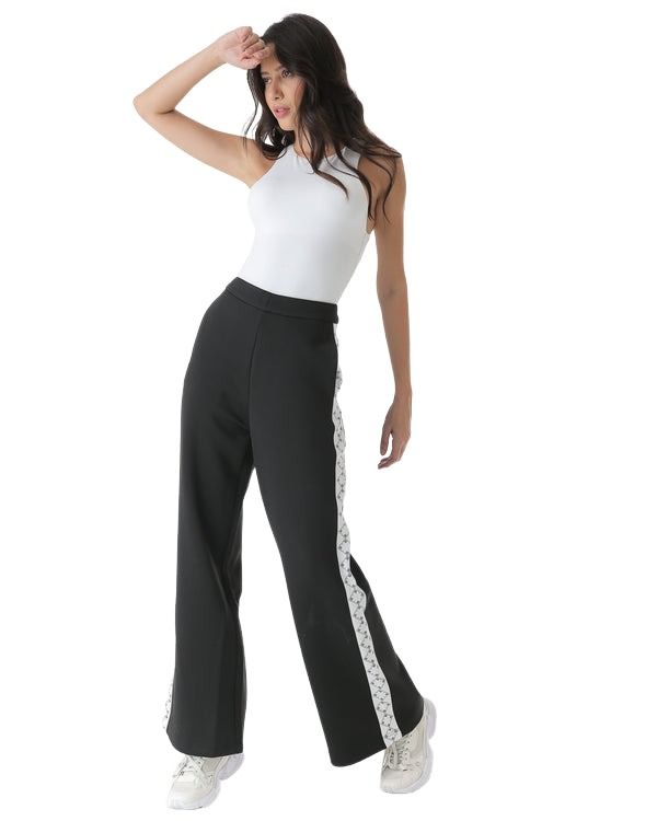 (WMNS) House of Cenmar High Waist Pattern Trousers 'Black' HOC-TR1