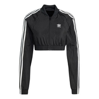 (WMNS) adidas Slim Crop Track Top Asia Sizing 'Black' IW5484