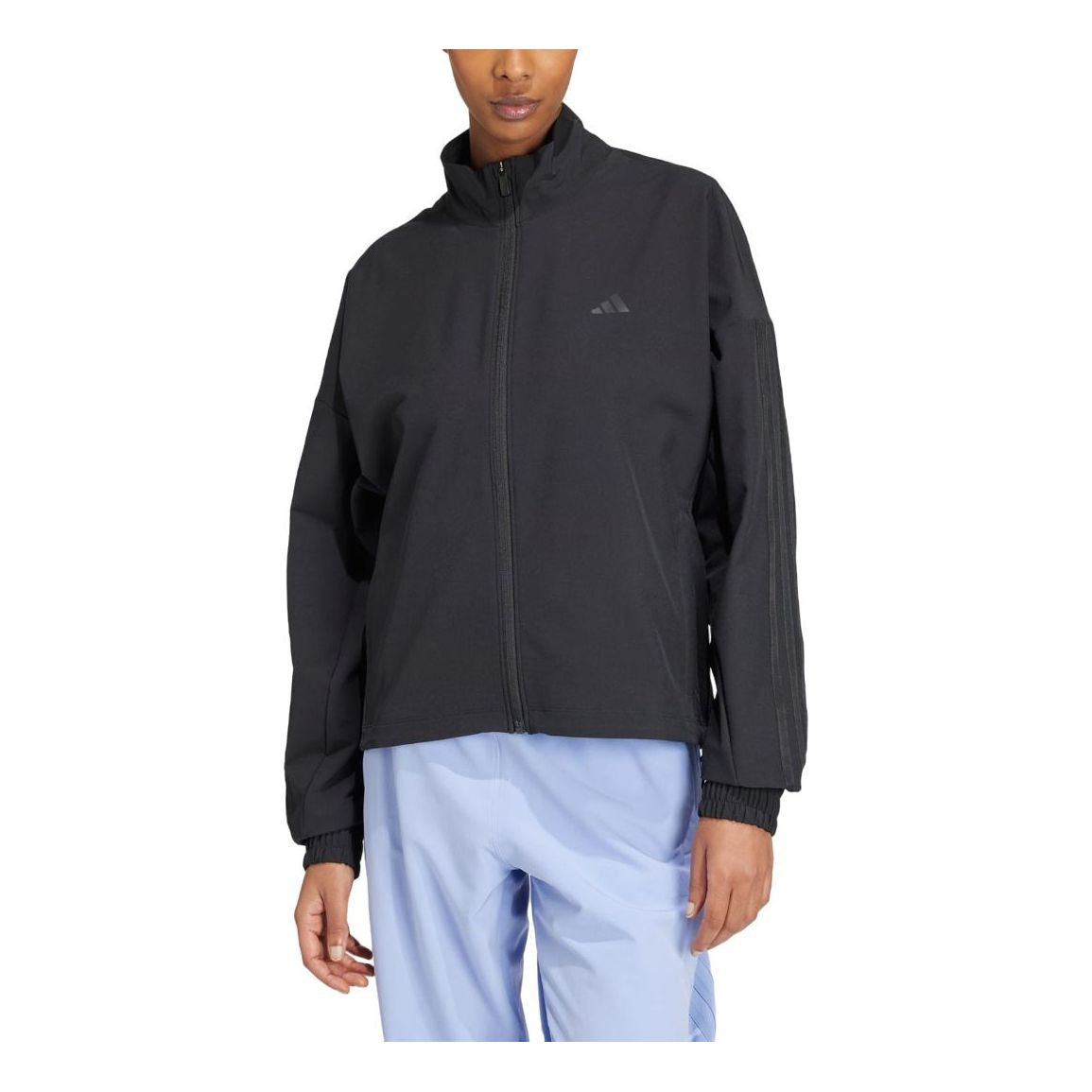 (WMNS) adidas Pacer All Gym Tonal 3-Stripes Woven Jacket 'Black' IW8167