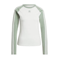 (WMNS) adidas Slim Fit Long Sleeve Tee Asia Sizing 'White Trace Green' IY3197