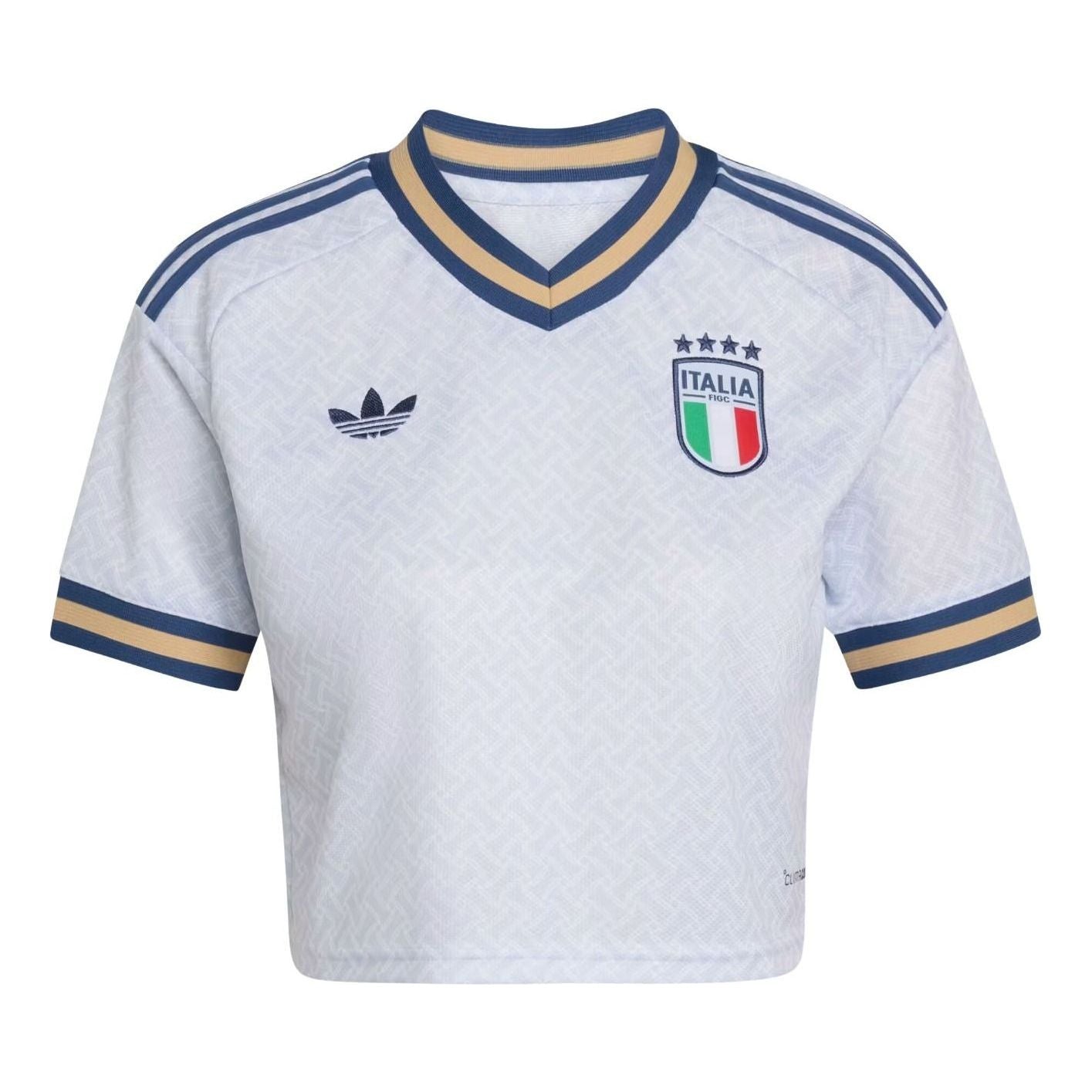 (WMNS) adidas Italy 26 Away Cropped Jersey 'Aeroblue' KE8082