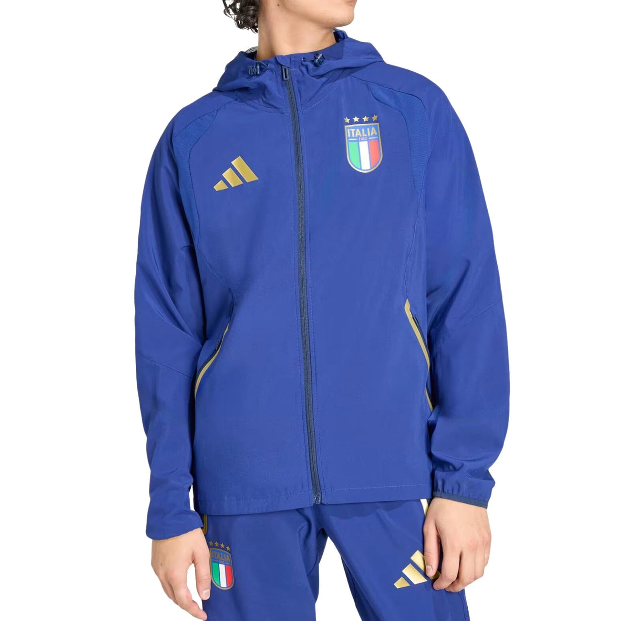 adidas Italy Tiro Travel Full Zip Windbreaker 'Victory Blue' JY7052