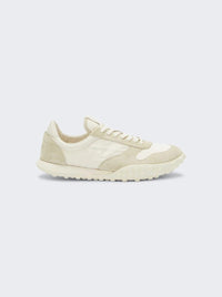 Jil Sander Low-Top Shiny Nylon/Suede Sneakers