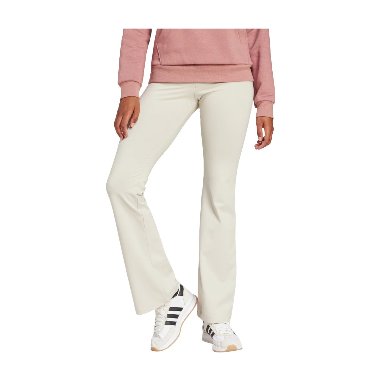 (WMNS) adidas Essentials Small Logo Flared Leggings 'Beige White' JD3072